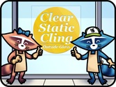 Clear Static Cling Outside Glass Installed