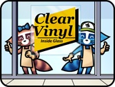 Clear Vinyl Inside Glass Installed