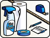 Install supplies for Etched Glass with Frosted Background Inside