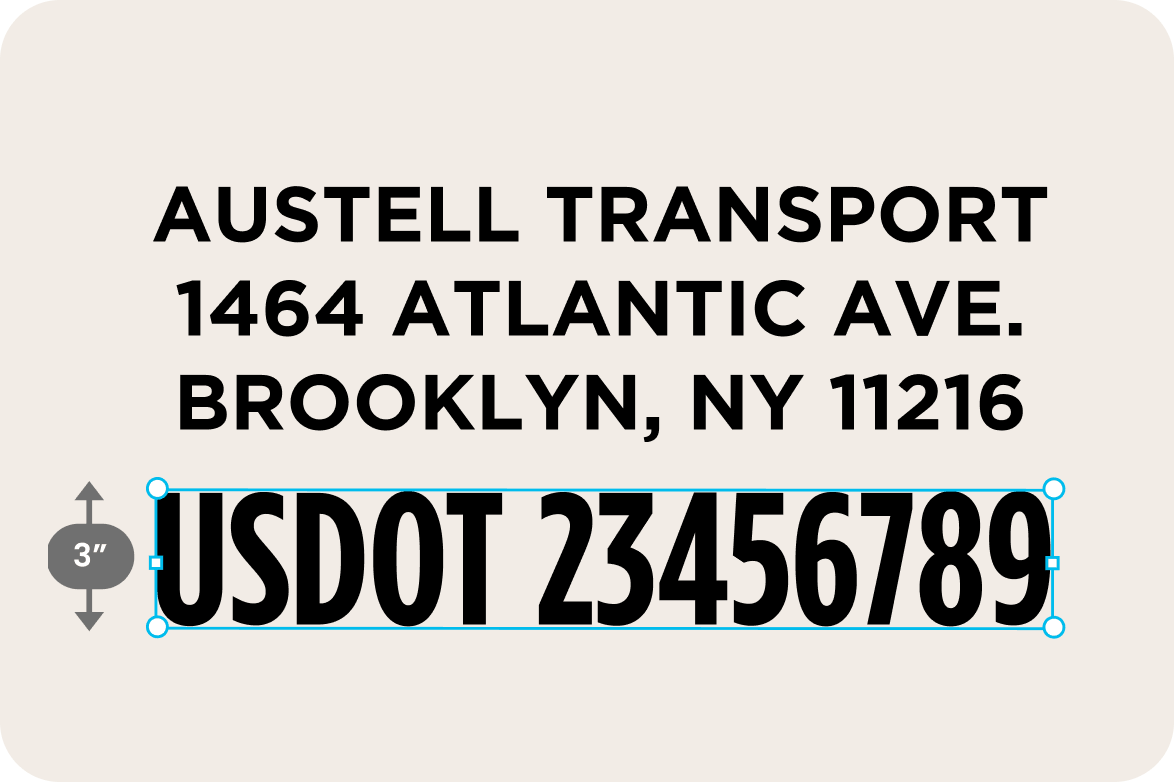 Designed NYC-compliant truck sign for Austell Transport